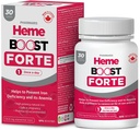 Hemeboost Forte 34.8 mg (696 mg Heme Iron) I 30 Tablets I High Potency Natural Iron Supplement I High Absorption & Gentle on Stomach I Iron Pills for Adults & Safe for Use in Pregnancy