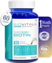 Plant Based Pure Biotin Supplement Capsules- Support Stronger Nails & Hair Growth Enriched with Sesbania Grandiflora Sunflower Seeds Amla Beetroot & Spinach - 60 Veg Capsules