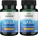 Swanson GABA Gamma Amino Acidbutyric Acid 250 Milligrams 60 Capsules (2 Pack)