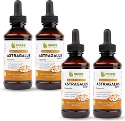 Maxx Herb Astragalus Root Extract - Max Strength Liquid Tincture Absorbs Better Than Capsules or Powder, for Immune Support and Mental Clarity - 4 Bottles, 4 Oz Each (240 Servings)