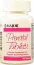 Major Pharmaceuticals Major PRENATAL TABS ASCORBIC ACID-100 MCG Pink 100 Tablets UPC 309045313602