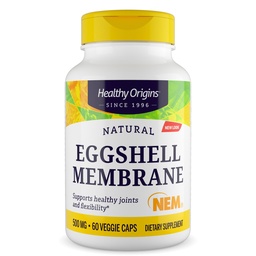 Healthy Origins NEM Eggshell Membrane 500 mg, 60 Veggie Capsules - Clinically Studied, USA Sourced - Fast-Acting Supplement for Joint Comfort, Flexibility & Mobility - 2 Month Supply