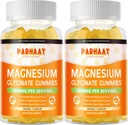 Magnesium Glycinate Gummies 1000mg - Sugar Free Magnesium Potassium Supplement with Vitamin D, B6, CoQ10 for Calm Mood & Sleep Support - 120 Orange Gummies 2 Pac