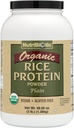 NutriBiotic Certified Organic Rice Protein Plain, 3 Pound | Low Carbohydrate Vegan Protein Powder | Raw, Certified Kosher & Keto Friendly | Made Without Chemicals, GMOs & Gluten | Easy to Digest