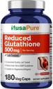 NusaPure Reduced Glutathione 500mg 180 Veggie Capsules (Vegan,Non-GMO) L-Glutathione