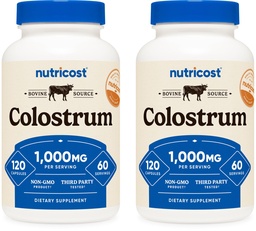 Nutricost Colostrum 500mg, 120 Caps (2 Bottles)