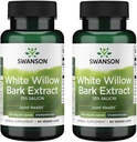 Swanson Maximum Strength White Willow Bark Extract-Promotes Joint Support & Muscle Relief-Standardized to 25% Salicin-Natural Supplement with No Stomach Irritation (60 Veggie Caps, 500mg Each) 2 Pack