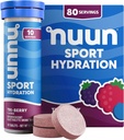 Nuun Sport Electrolyte Tablets with Magnesium, Calcium, Potassium, Chloride & Sodium, Gluten Free & Vegan, Tri-Berry, 8 Pack (80 Servings Total)