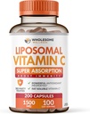 Wholesome Wellness Liposomal Vitamin C Capsules (200 Pills 1500mg Buffered) High Absorption, Immune System & Collagen Booster, High Dose Fat Soluble Immunity Support Ascorbic Acid, Natural Vegan
