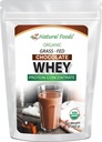 Organic Chocolate Whey Protein Powder Concentrate - Grass Fed & Raised in USA - Non GMO, Gluten Free & Undenatured - No Sugar Added, Sweetened With Stevia - No Hormones or Antibiotics - 1 lbs