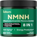 8in1 NMNH - NMN Supplement Alternative - NAD Supplement to Support NAD Levels Added Fisetin, Resveratrol, Quercetin, Turmeric, Berberine, Vitamin D3 & C - 60 Count for 30 Days