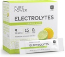 Dr. Mercola Pure Power Electrolytes - Supports Hydration & Muscle Function - Magnesium & Potassium Blend - 0 g Sugar per Serving - Lemon Lime - 30 Packets