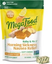 MegaFood Baby & Me Prenatal Morning Sickness Relief, Ginger Chews, with Vitamin B6, Made Without 9 Food Allergens, Honey Lemon Ginger Flavor, 30 Chews