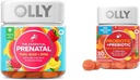 OLLY The Essential Prenatal Gummy Multivitamin, 30 Day Supply (Gummies), Sweet, Folic Acid & Probiotic + Prebiotic Gummy, Digestive Support and Gut Health, 500 Million CFUs, Fiber