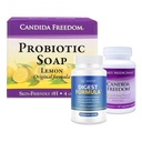 MASSE Dietary Supplement for Proper Digestion - Probiotic Balance & Restore Formula and Probiotic Lemon Body Soap