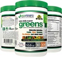 Vital First Daily Greens Superfood Powder 50 Whole Super Foods with Spirulina, Chlorella, Flax Seed, Fiber and Enzymes with Organic Greens - 30 Servings
