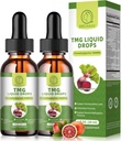 TMG Supplements 1000MG - Trimethylglycine Liquid Drops, Betaine High Absorption, Supports Methylation, Liver Wellness & Cognitive, Non-GMO, Vegan, Blood Orange Flavor, 1 Fl.Oz (2 Pack)