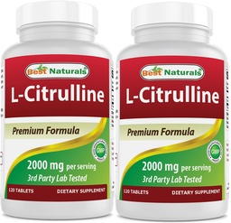 Best Naturals L-Citrulline 2000mg/Serving - Non-GMO - Gluten Free - 120 Tablets (120 Count (Pack of 2))