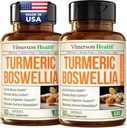 Turmeric Curcumin Supplement with Boswellia Serrata, Ginger Root, Organic Turmeric Powder & Black Pepper - 95% Curcuminoids Turmeric Supplement with Boswellia Extract - Gluten Free Tumeric Caps 2-Pack