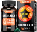 Cortisol Supplement for Women, 25-in-1 Cortisol Reducer for Women & Men, Cortisol Supplements for Men with Ashwagandha, Rhodiola Rosea, L-Theanine, for Mood, Focus, Sleep Support, 30 Capsules