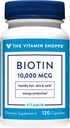 The Vitamin Shoppe Biotin 1,000MCG, Nutrient Metabolism Support for Healthy Vibrant Hair, Healthy Skin & Strong Nails, Energy Production (120 Capsules)