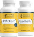 Researched Nutritionals Mens & Womens Vitamins for Energy Support - Optimized Energy Duo - Adrenal Support & Mitochondrial Supplements to Promote Optimal Cellular Energy - ATP 360 & Energy Multi-Plex