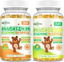 Magnesium Gummies for Kids - Magnesium Glycinate Supplement with L-Theanine, Vitamin B6, D3 for Adults & Kids, Calm Magnesium for Sleep, Relaxation, Brain, Bones, Orange & Pineapple