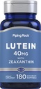 Piping Rock Lutein and Zeaxanthin Supplement | 40 mg | 180 Softgels | Eye Vitamins from Marigold Flower Extract | Non-GMO, Gluten Free