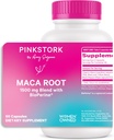 Pink Stork Maca Root Capsules for Women – Organic Maca with BioPerine® for Hormonal Balance, Energy + Wellness – Supports Perimenopause, Menstrual Health, and Vitality