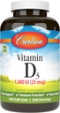 Carlson - Vitamin D3, 1000 IU (25 mcg), Bone Health, Muscle Health, Cholecalciferol, Vitamin D Supplements, Vitamin D3 Soft Gels, 360 Softgels
