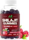 Shilajit Gummies 10,000mg for Men & Women - Maximum Strength Pure Himalayan Shilajit, Gluten-Free, Non-GMO, 100% Vegetarian - Natural Raspberry Flavor - 60 Count