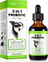 Probiotic for Dogs, Natural 3 in 1 Dog Probiotic Drops Helps Relieve Diarrhea, Supports Gut Health, Itchy Skin, Allergies, Immunity, Digestive Enzyme for Dog Supplement, Bacon Flavor - 60ml / 2 fl.oz