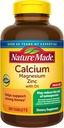 Nature Made Calcium Magnesium Zinc with Vitamin D3, Dietary Supplement for Bone Support, 300 Tablets