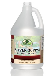 Organa Crystalline Nano Colloidal Silver - Ultra Pure Silver Liquid for Immune Support - Ultimate Bio Active Supplement Solution - Plata Coloidal - 1 Gallon (128 Ounces) - 30 PPM