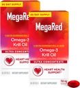 MegaRed Ultra Concentrate 750mg Omega-3 Krill Oil Fatty Acid Supplement with EPA/DHA, Antioxidant Astaxanthin, No Fish Oil Aftertaste Supports Heart Health, 80 Count Softgels (2 Pack)