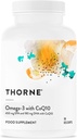 THORNE - Omega-3 with CoQ10 - Omega-3 Fatty Acids Supplement with CoQ10 - EPA and DHA - 90 Gelcaps