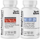 Youth & Tonic Daily Water Weight Away Pills and Blood Pressure Support Supplements/Natural Diuretics for Water Retention & BP Capsules to Maintain a Good Circulatory Health / 60 CPS for Women & Men