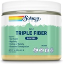 SOLARAY Triple Fiber Powder - Daily Fiber Supplement for Women and Men w/Prebiotics - Gut Health, Occasional Constipation, Digestive Health Support, Unflavored, Vegan, Gluten Free, 30 Servings, 14oz