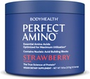 BodyHealth PerfectAmino Powder - BCAA and EAA Powder for Pre and Post Workout - Amino Acid Energy Drink for Men and Women to Support Lean Muscle and Recovery - Strawberry - 30 Servings