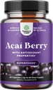 Natures Craft Acai Berry Antioxidant Support Weight Loss Supplement for Women and Men - Vitamins Minerals Antioxidant Formula Supports Immune System and Boost Energy Cognitive Health - 60 Servings