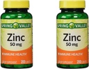Spring Valley Zinc 50 mg, 200 Ct (2 Pack)
