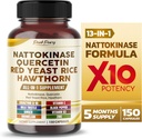 Nattokinase 5000FU Quercetin Red Yeast Rice Hawthorn - Overall Wellness Support - Made in USA