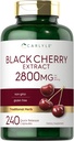 Carlyle Black Cherry Extract Concentrate 2800 mg | 240 Capsules | Non-GMO and Gluten Free Formula | Prunus Serotina Supplement