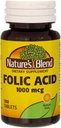 Nature`s Blend Folic Acid 1000mcg Tablets 100 Count (3 Pack)