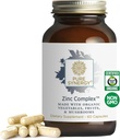 PURE SYNERGY Zinc Complex | Immune Support Supplement | Natural, Vegan Zinc Complex with Vitamin C and Organic Whole Foods | for Immune, Brain, and Skin Health (60 Capsules)