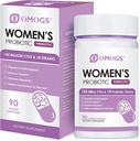 OMOGS Women's Probiotic 180 Billion CFUs 18 Strains, with Organic Prebiotics, Cranberry Extract, D-Mannose & Digestive Enzymes, for Digestive, Boost Immune, PH Balance & Urethral Health, 90 Capsules