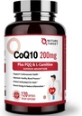 NATURE TARGET CoQ10-200mg with PQQ L-Carnitine & Omega-3s, High Absorption Coenzyme-Q10 with BioPerine, Supports Heart and Immune System, Cellular-Energy-Production, 120 Servings
