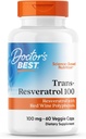 Doctor's Best Trans-Resveratrol 100, Resveratrol with Red Wine Polyphenol (ResVinol), Non-GMO, Gluten Free, Soy Free, Vegan 60 Veggie Caps