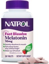 Natrol Fast Dissolve Melatonin 10 mg, Melatonin Supplements for Restful Sleep, Sleep Support for Adults, 200 Strawberry-Flavored Tablets, Up to a 200 Day Supply