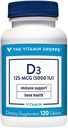 The Vitamin Shoppe Vitamin D3 5000IU Softgel, Supports Bone & Immune Health, Aids in Cellular Growth & Calcium Absorption, Gluten Free & Once Daily Formula (120 Tablets)